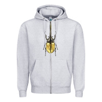 Heather Grey hercules beetle Zipper Hoodie - LillyAllenDesigns