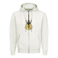 Oatmeal Heather hercules beetle Zipper Hoodie - LillyAllenDesigns