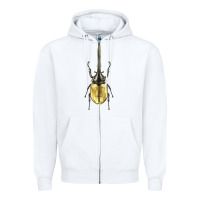 White hercules beetle Zipper Hoodie - LillyAllenDesigns
