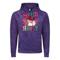 Cloud Purple ho ho howdy santa pink christmas Vintage Hoodie - CowGirlArtShop