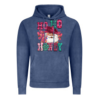 Vintage Denim ho ho howdy santa pink christmas Vintage Hoodie - CowGirlArtShop