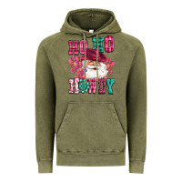 Vintage Olive ho ho howdy santa pink christmas Vintage Hoodie - CowGirlArtShop