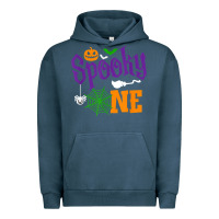Pigment Midnight Navy spooky one boy halloween 1st birthday matching family t shirt Urban Hoodie - trangStudio