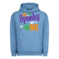 Pigment Pebble Blue spooky one boy halloween 1st birthday matching family t shirt Urban Hoodie - trangStudio