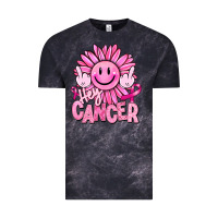 Cloud Black hey cancer smiley face breast cancer Vintage Tee - RanaPortraitStore