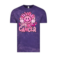 Cloud Purple hey cancer smiley face breast cancer Vintage Tee - RanaPortraitStore