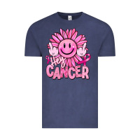 Hey Cancer Smiley Face Breast Cancer Vintage Tee | Teevron