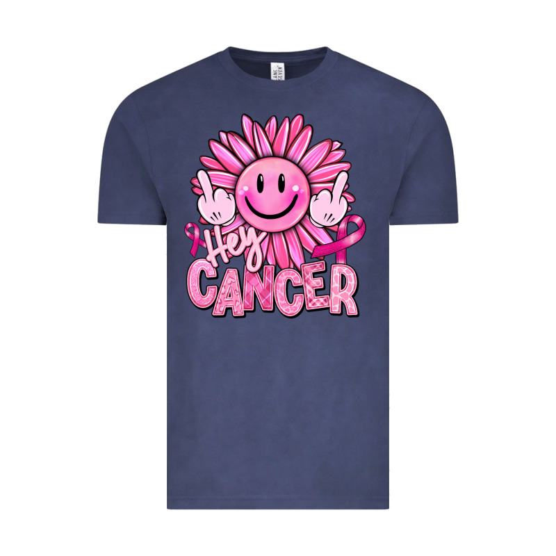 Hey Cancer Smiley Face Breast Cancer Vintage Tee by RanaPortraitStore | Teevron