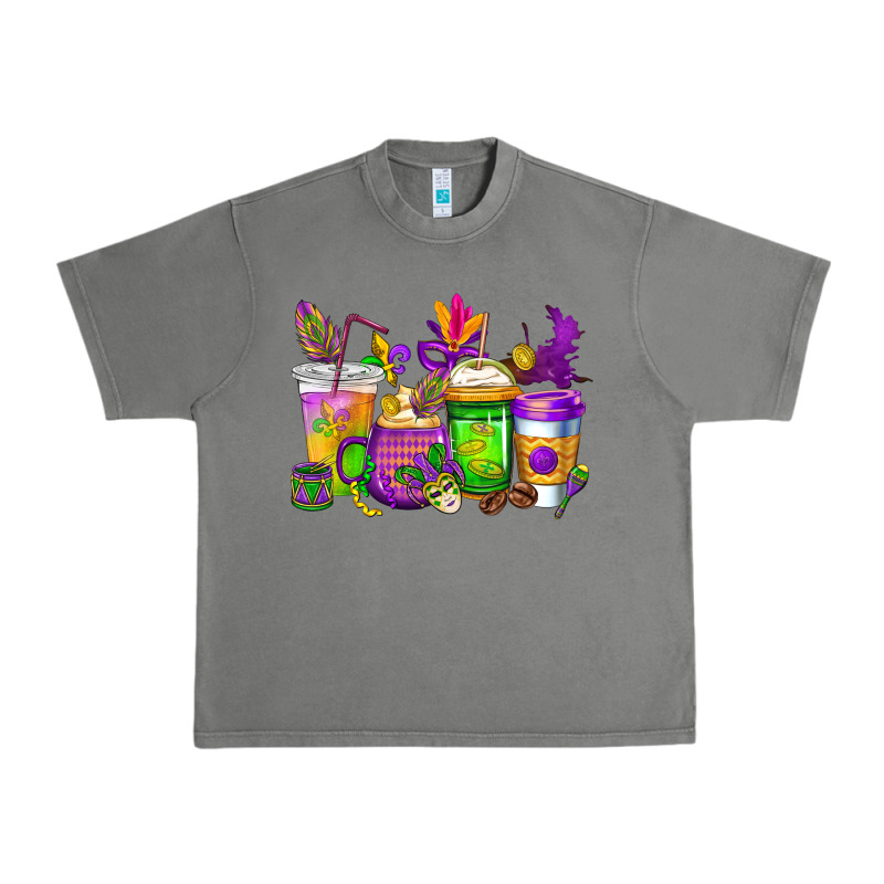 Mardi Gras Coffee Cups Cowgirl Urban Heavy Tee by CowGirlArtShop | Teevron