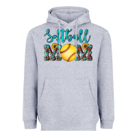 Heather Grey western leopard  sunflowers glitter mom softball Heavyweight Hoodie - Artiststas