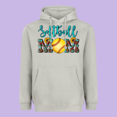 Western Leopard  Sunflowers Glitter Mom Softball Heavyweight Hoodie Designed By Artiststas