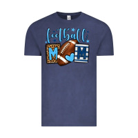 Vintage Denim Football mom blue team color Vintage Tee - HowdyJamesFarm