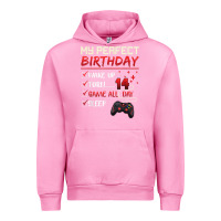 Fuchsia Pink 14 Year Old Gamer Gift Boy Teen 14th Perfect Birthday Gaming Urban Hoodie - trangStudio