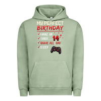 Pigment Oil Green 14 Year Old Gamer Gift Boy Teen 14th Perfect Birthday Gaming Urban Hoodie - trangStudio