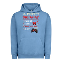 Pigment Pebble Blue 14 Year Old Gamer Gift Boy Teen 14th Perfect Birthday Gaming Urban Hoodie - trangStudio
