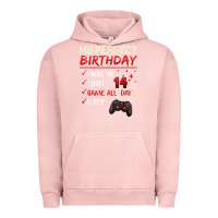 Pigment Salmon 14 Year Old Gamer Gift Boy Teen 14th Perfect Birthday Gaming Urban Hoodie - trangStudio