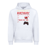 White 14 Year Old Gamer Gift Boy Teen 14th Perfect Birthday Gaming Urban Hoodie - trangStudio