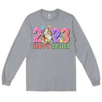 Heather Grey 2023 Happy Easter Long Sleeve Tee - CowGirlArtShop