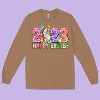 2023 Happy Easter Long Sleeve Tee Designed By Cowgirlartshop