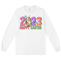 White 2023 Happy Easter Long Sleeve Tee - CowGirlArtShop