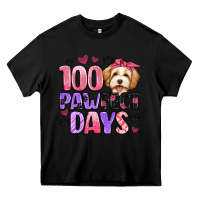 Black 100 pawfect days Heavy Core Tee - Artiststas
