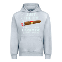 Heather Grey Just The Tip Cigar Smoker Gift Funny Cigar Smoking Urban Hoodie - trangStudio