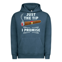 Pigment Midnight Navy Just The Tip Cigar Smoker Gift Funny Cigar Smoking Urban Hoodie - trangStudio