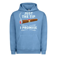 Pigment Pebble Blue Just The Tip Cigar Smoker Gift Funny Cigar Smoking Urban Hoodie - trangStudio