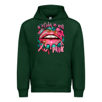 Forest Green in october we wear pink  lips Urban Hoodie - AdoDesignShop