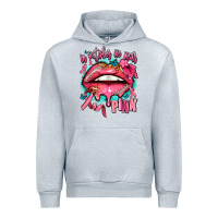 Heather Grey in october we wear pink  lips Urban Hoodie - AdoDesignShop