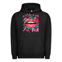 Pigment Black in october we wear pink  lips Urban Hoodie - AdoDesignShop