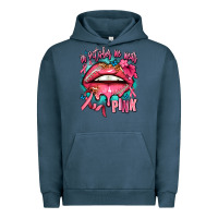 Pigment Midnight Navy in october we wear pink  lips Urban Hoodie - AdoDesignShop