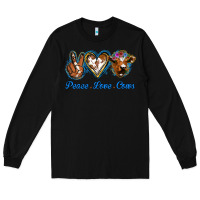 Black Peace Love Cows Long Sleeve Tee - Jasminsmagicworld