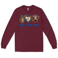 Burgundy Peace Love Cows Long Sleeve Tee - Jasminsmagicworld