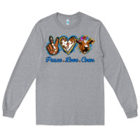 Heather Grey Peace Love Cows Long Sleeve Tee - Jasminsmagicworld