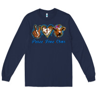 Navy Peace Love Cows Long Sleeve Tee - Jasminsmagicworld