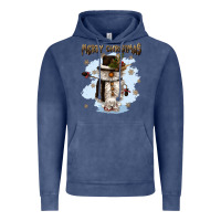 Vintage Denim merry christmas snowman Vintage Hoodie - CowGirlArtShop