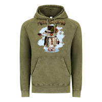 Vintage Olive merry christmas snowman Vintage Hoodie - CowGirlArtShop