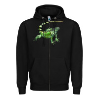 Black İguana Zipper Hoodie - LillyAllenDesigns