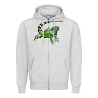 Dove Grey İguana Zipper Hoodie - LillyAllenDesigns