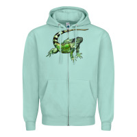 Seafoam İguana Zipper Hoodie - LillyAllenDesigns