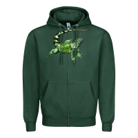 Sports Green İguana Zipper Hoodie - LillyAllenDesigns