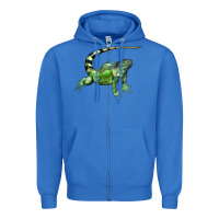 True Royal İguana Zipper Hoodie - LillyAllenDesigns