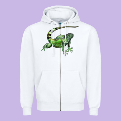 İguana Zipper Hoodie Designed By Lillyallendesigns