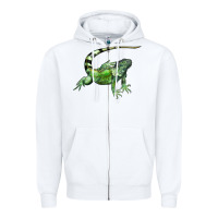White İguana Zipper Hoodie - LillyAllenDesigns