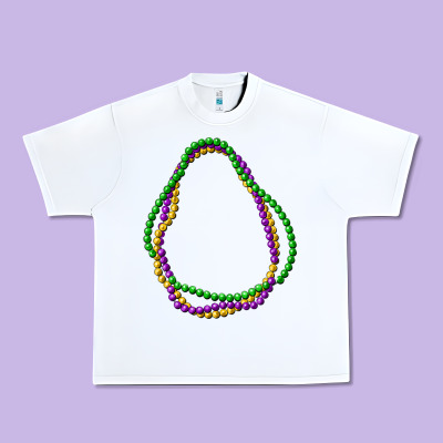 Mardi Gras Beads Urban Heavy Tee Designed By Cowgirlartshop