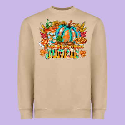 Pumpkin Spice Junkie Heavyweight Sweatshirt Designed By Cowhidedigitalart