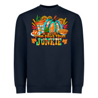 Navy Pumpkin Spice Junkie Heavyweight Sweatshirt - CowhideDigitalArt