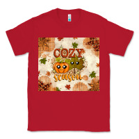 Red Fall Cozy Season Classic Tee - texasbilliewilder