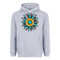 Heather Grey gemstone sunflower Heavyweight Hoodie - Artiststas